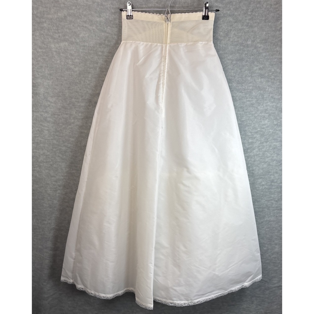 Vintage Crinoline Full Maxi Slip S/XS Petticoat White Bridal Layered Zipper - Picture 3 of 16